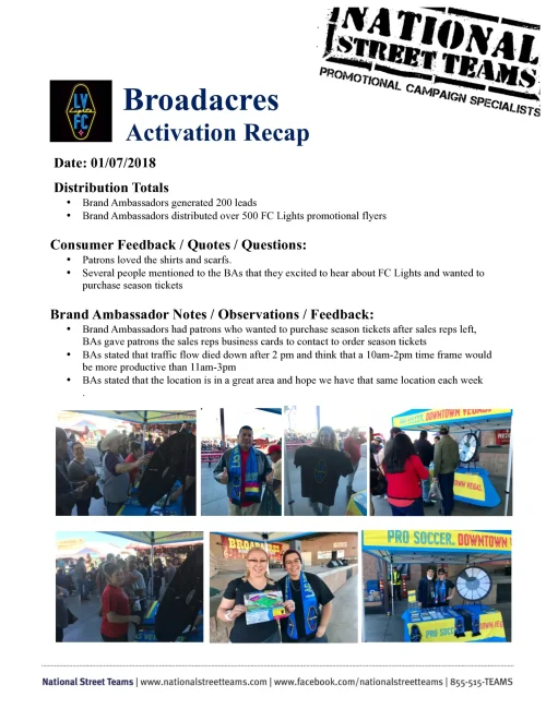 Broadacres Activation Recap 010718