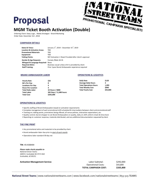 MGM Ticket Booth Activation (Double)